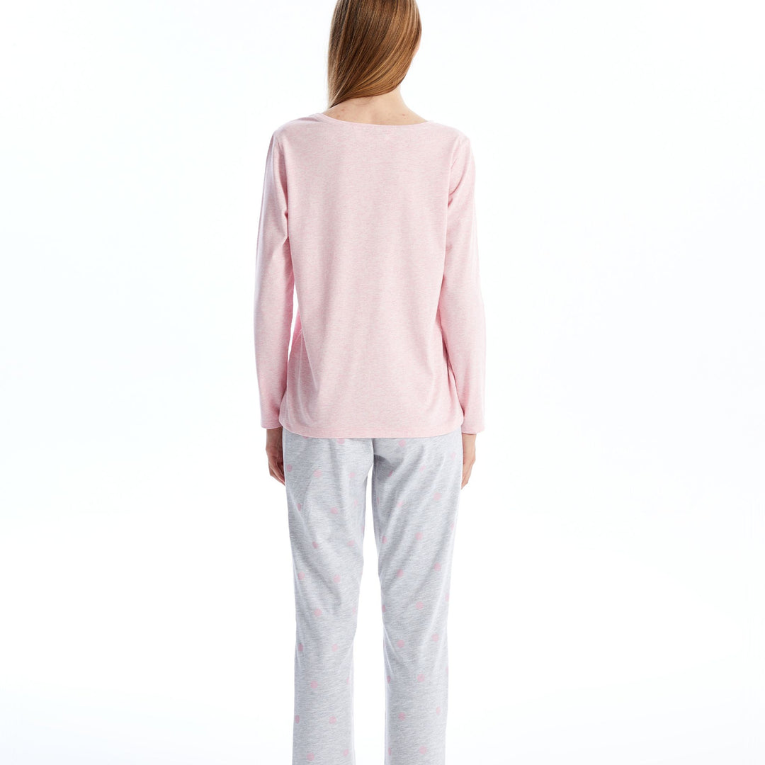 Moudda LC Waikiki - Pyjama en jersey manches longues Femme Mélange gris à - Tunisie 4