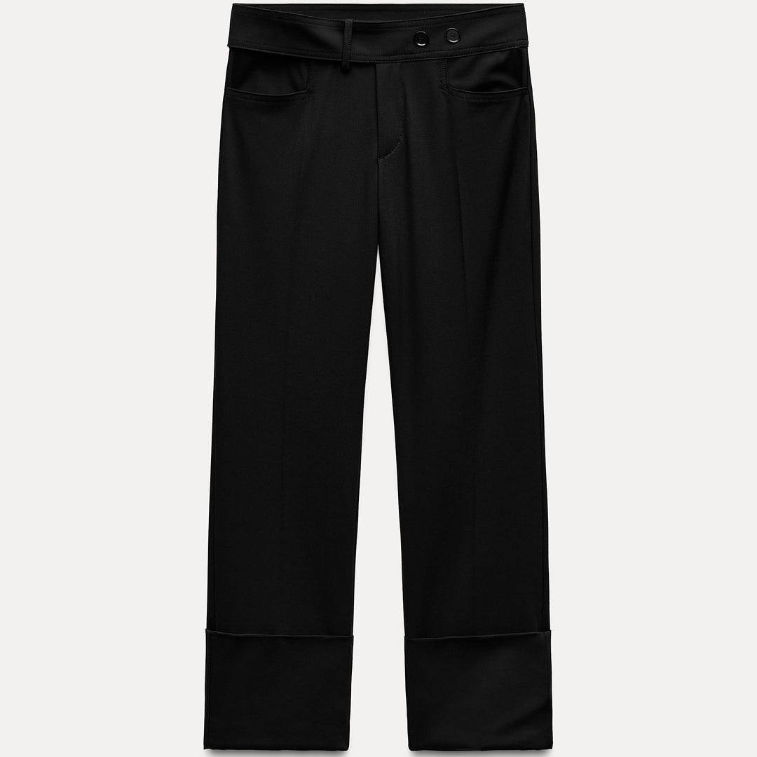 Moudda ZARA - Pantalon droit revers ourlet ceinture passante - Tunisie 1