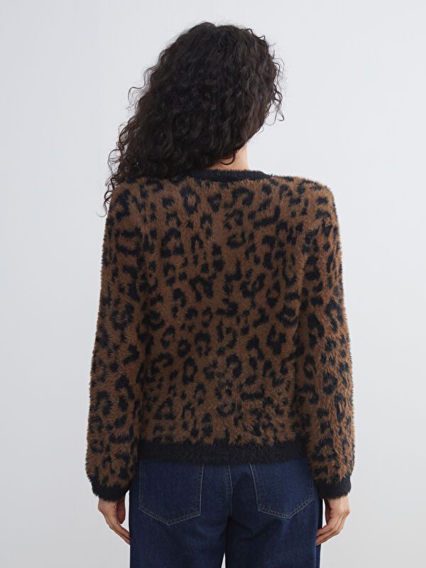 Moudda LC Waikiki - Cardigan en tricot Femme Jacquard marron - Tunisie 4