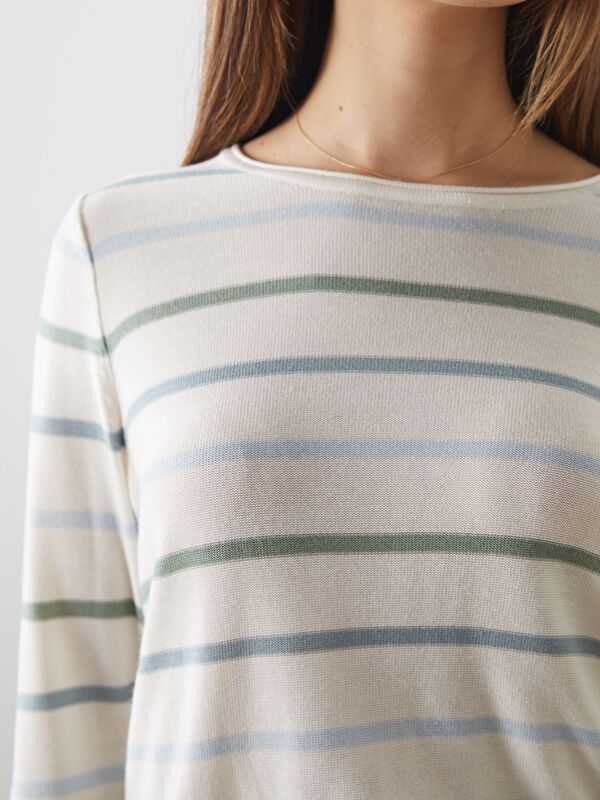 Moudda LC Waikiki - Pull tricot fin Femme Rayures vertes - Tunisie 3