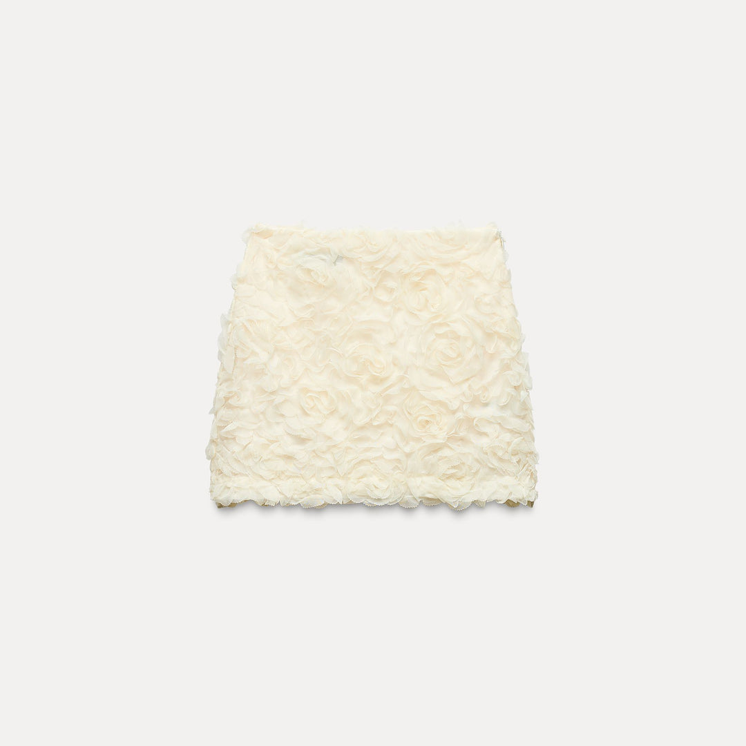 Moudda ZARA - Jupe mini fleurs 3D - Tunisie 1