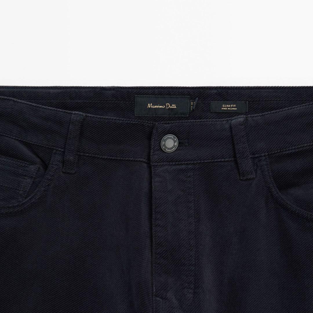 Moudda Massimo Dutti - Pantalon jean velours côtelé diagonal coupe slim - Tunisie 6