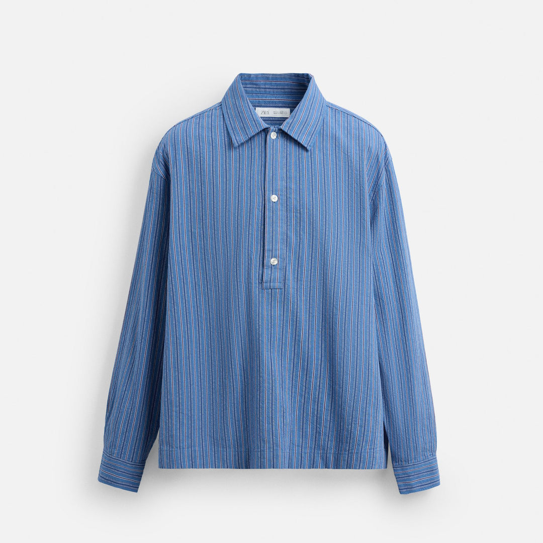 Moudda ZARA - Chemise - Rayures Grenat (Lac Bleu & Aigrette) - Tunisie 1