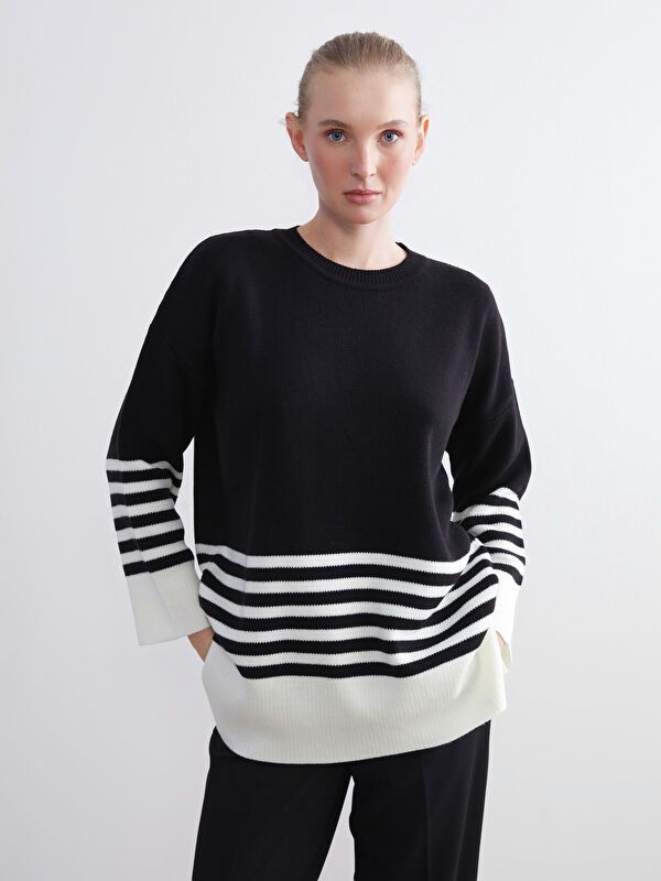 Moudda LC Waikiki - Tunique tricot Femme Ecru rayé - Tunisie 1