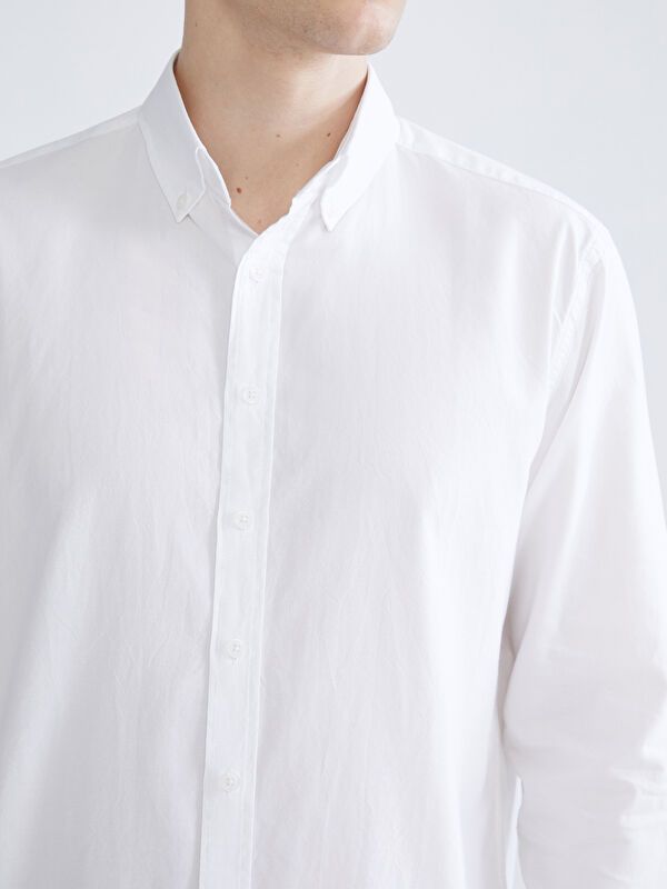 Moudda LC Waikiki - Chemise tissée manches longues Homme Buxe blanc - Tunisie 3