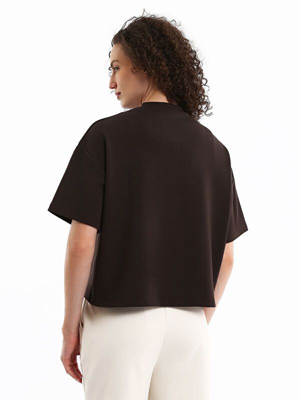 Moudda LC Waikiki - Body jersey manches courtes Femme Brun - Tunisie 5