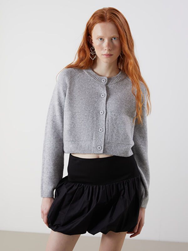 Moudda LC Waikiki - Cardigan en tricot Femme Mélange gris clair - Tunisie 1