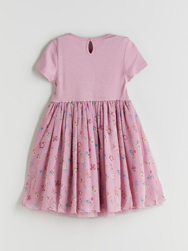 Moudda LC Waikiki - Robe en jersey manches courtes Fille Lilas rose - Tunisie 3