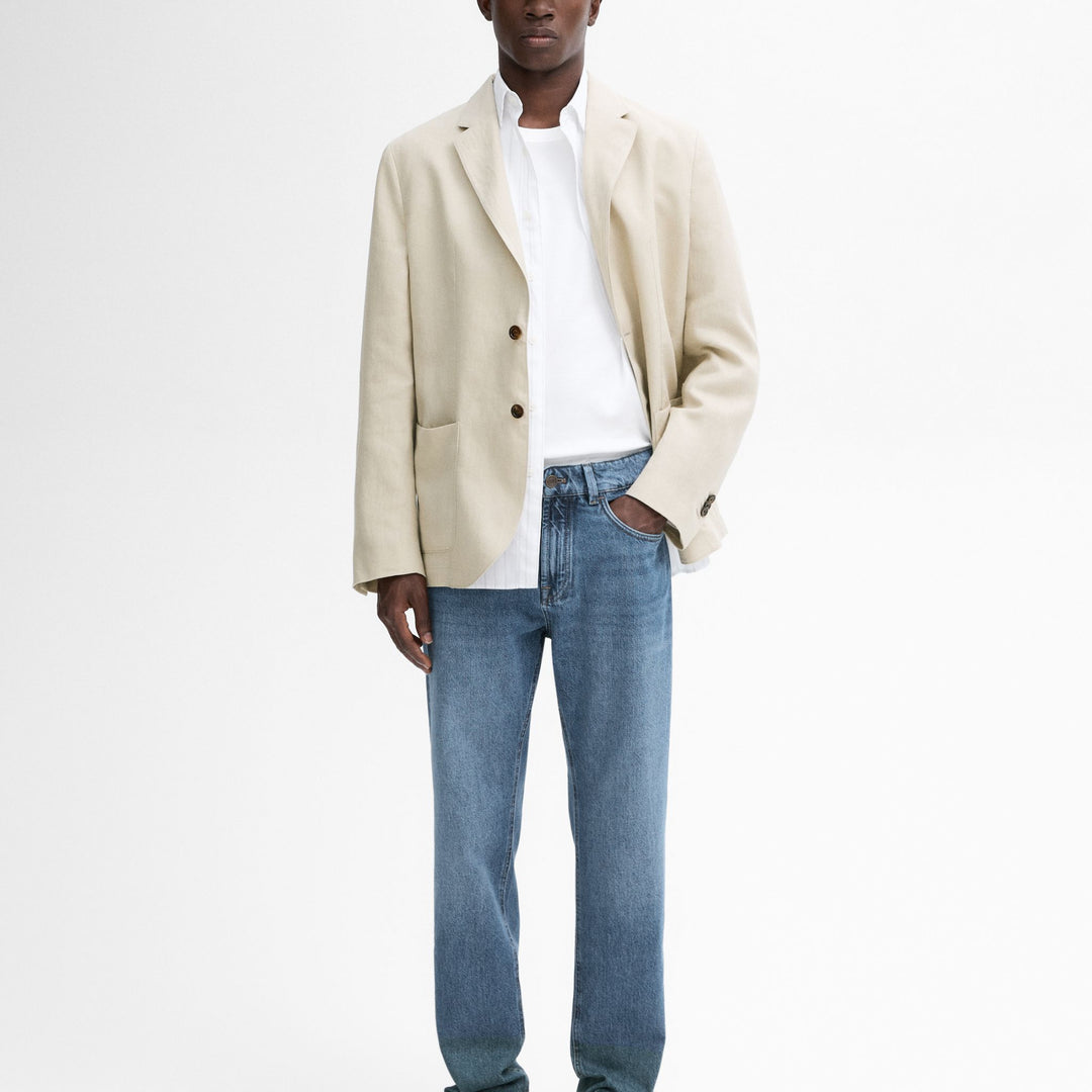 Moudda Massimo Dutti - Pantalon jean lavé indigo pur coupe slim - Tunisie 1