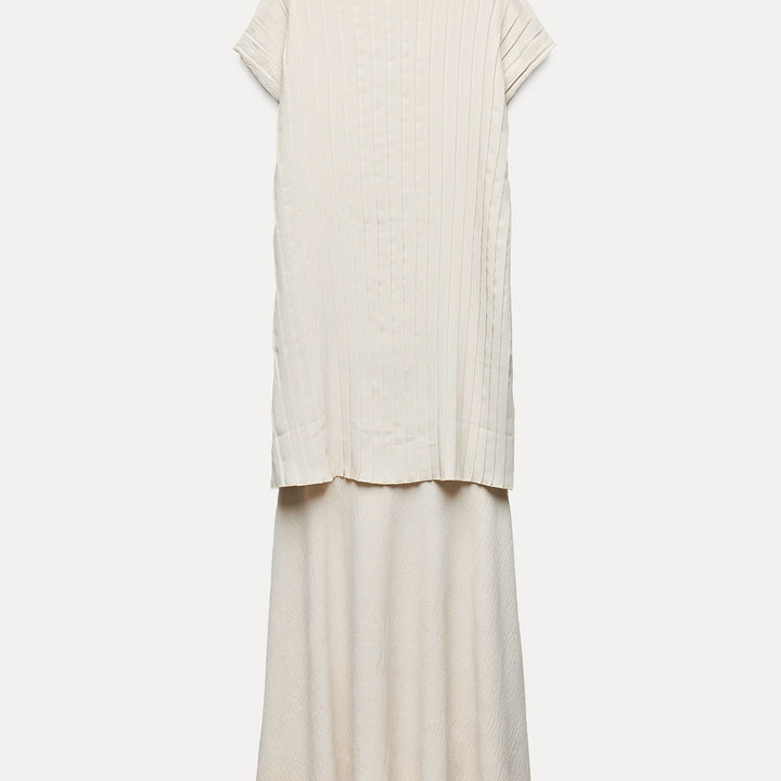 Moudda ZARA - Robe mi-longue combinée, corps plissé - Tunisie 1