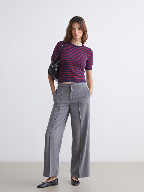 Moudda LC Waikiki - Pantalon tissé moyen Femme Mélange de gris - Tunisie 1