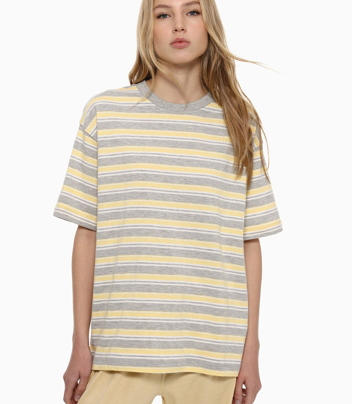 Moudda Lefties - T-Shirt Oversize - Rayures (Gris Vigo) - Tunisie 2