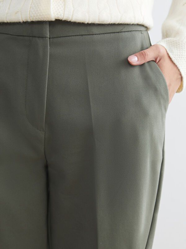 Moudda LC Waikiki - Pantalon tissé moyen Femme Kaki - Tunisie 3