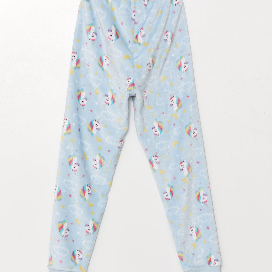 Moudda LC Waikiki - Pyjama en jersey manches longues épais Fille Bleu moyen - Tunisie 5