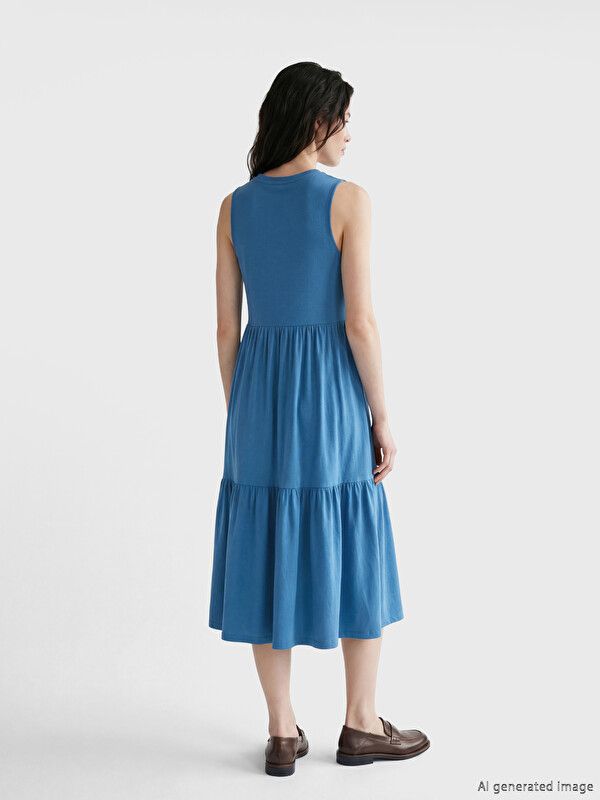 Moudda LC Waikiki - Robe maternité en jersey manches courtes pour Femme couleur Bleu moyen - Tunisie 3