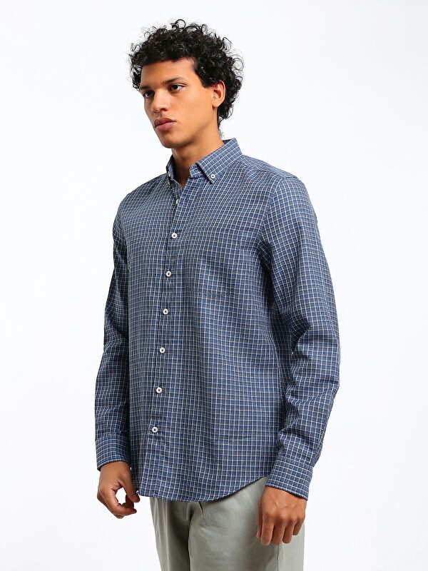 Moudda LC Waikiki - Chemise à carreaux tissée à manches longues pour Hommes - Tunisie 4
