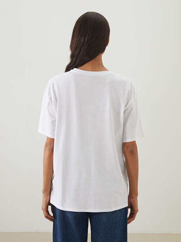 Moudda LC Waikiki - Tunique jersey manches courtes Femme Buxe blanc - Tunisie 4