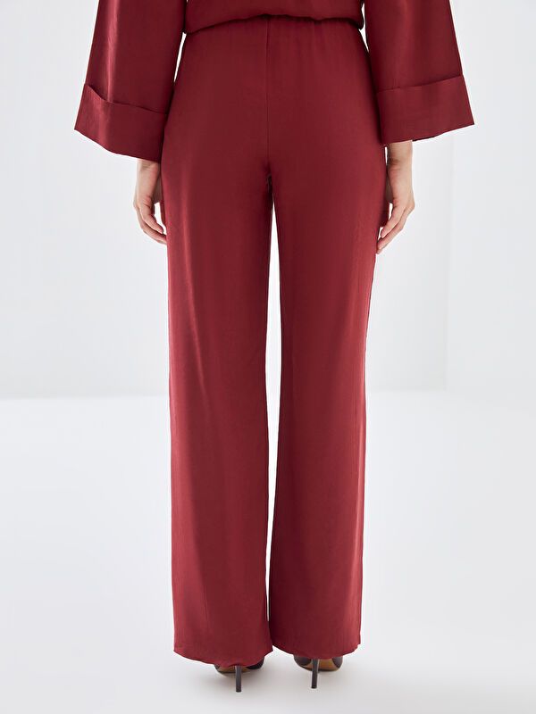 Moudda LC Waikiki - Pantalon tissé moyen Femme Bordeaux - Tunisie 4