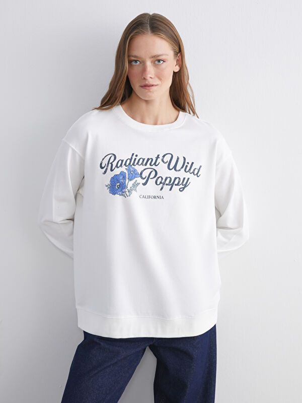 Moudda LC Waikiki - Sweatshirt jersey maternité Femme Ecru - Tunisie 1