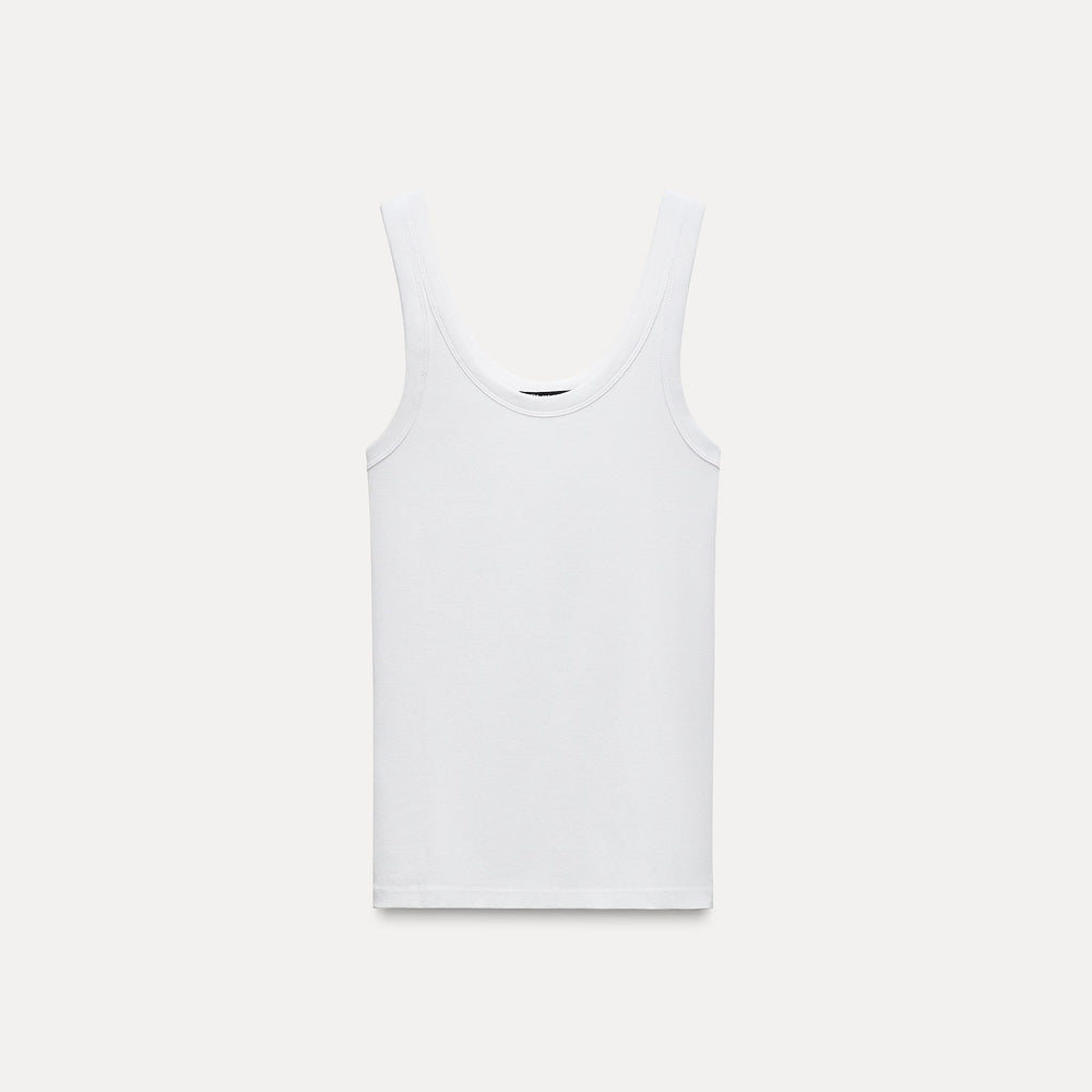 Moudda ZARA - T-shirt en Coton Mercerisé à Bretelles - Tunisie 2