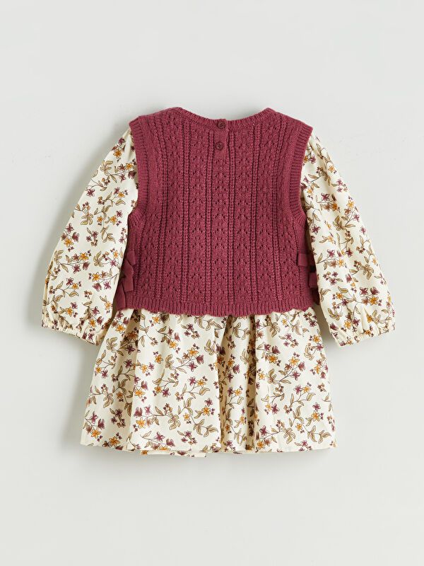 Moudda LC Waikiki - Robe tricot manches longues Fille Imprimé écru - Tunisie 2