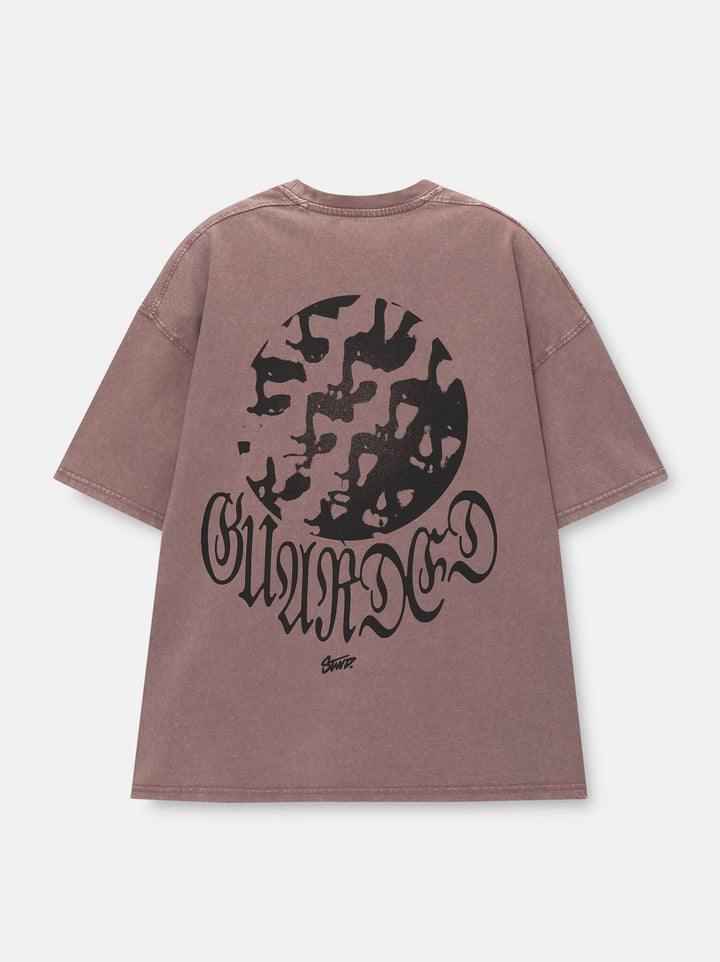 Moudda PULL & BEAR - T-Shirt Demi-Manches Lavé Violet Kaotic Grunge - Tunisie 7