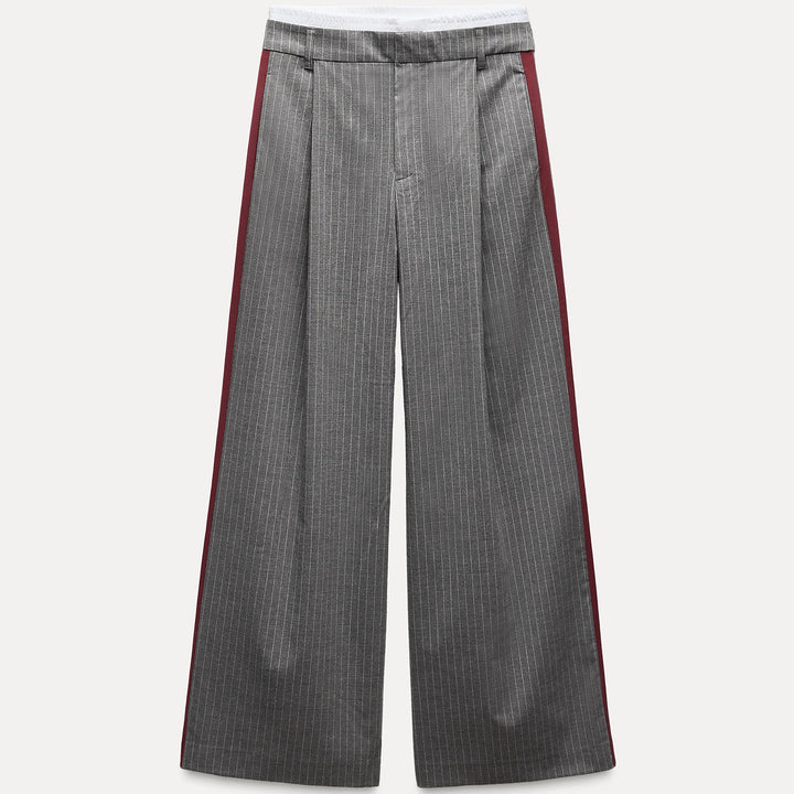 Moudda ZARA - Pantalon fluide rayure diplomatique, ceinture boxer, bande latérale - Tunisie 1