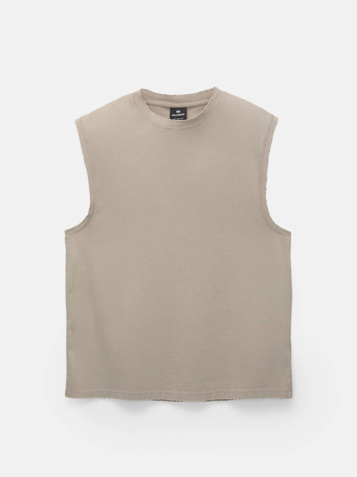 Moudda PULL & BEAR - T-Shirt Sans Manches - Lavé & Grinding - Tunisie 4