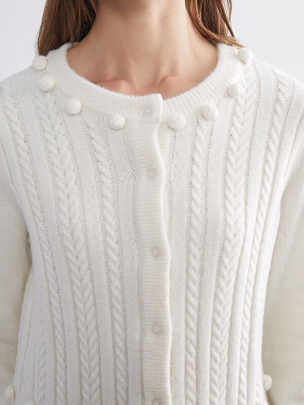 Moudda LC Waikiki - Cardigan tricot maternité Femme Ecru - Tunisie 3