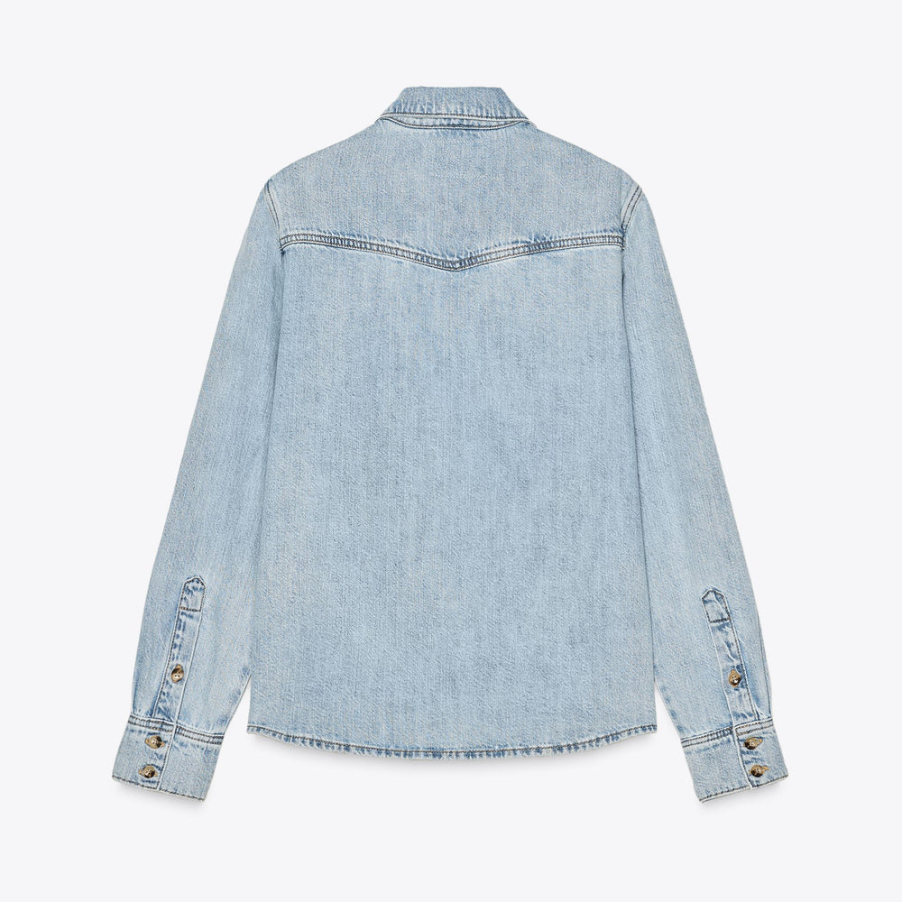 Moudda ZARA - Chemise Denim - Bleu Décoloré - Tunisie 2