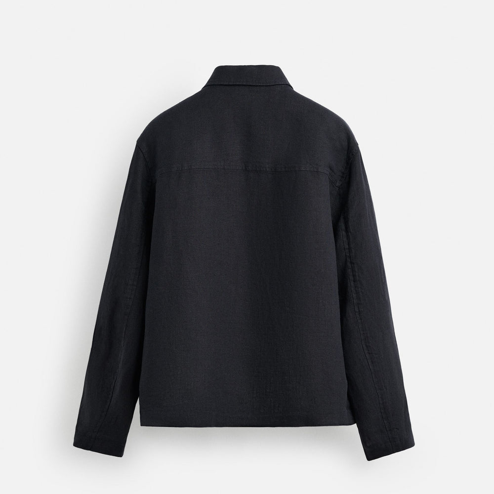 Moudda ZARA - Veste - 100% Lin Marine & Poche (Lac Bleu & Aigrette) - Tunisie 2