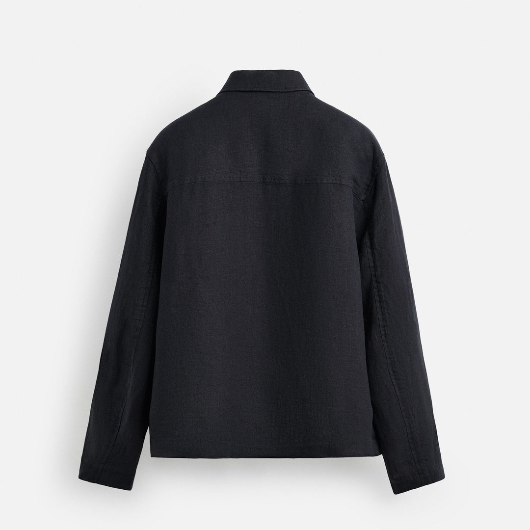 Moudda ZARA - Veste - 100% Lin Marine & Poche (Lac Bleu & Aigrette) - Tunisie 2
