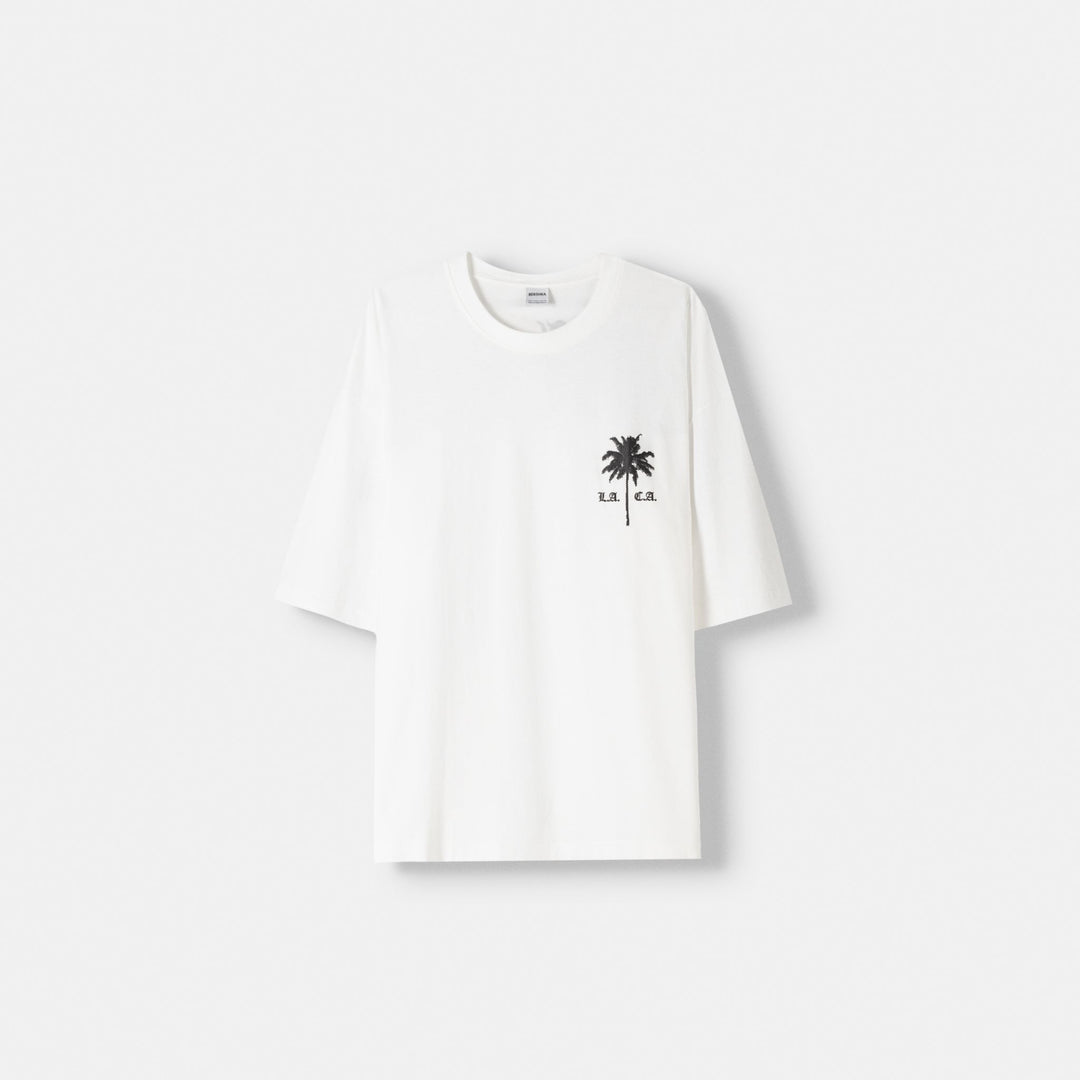 Moudda BERSHKA - T-shirt oversize imprimé gothique coucher de soleil - Tunisie 1