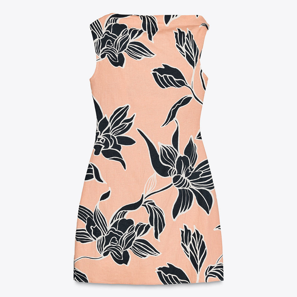 Moudda ZARA - Robe Mini Asymétrique - Lin Stretch & Maxi Imprimé Floral - Tunisie 2