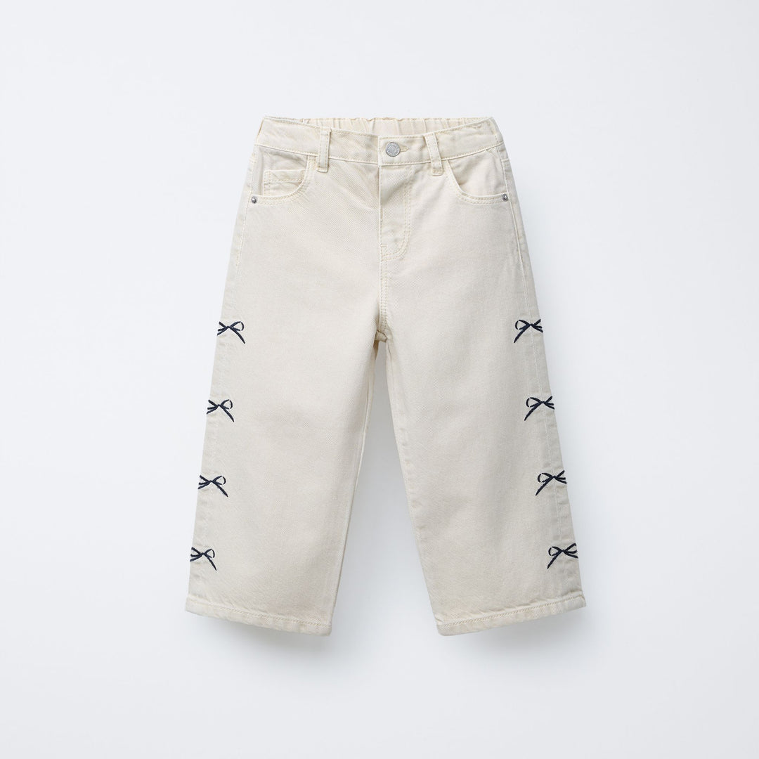Moudda ZARA - Pantalon Enfant Serge Culotte - Broderie & Nœuds - Tunisie 1