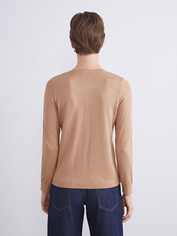 Moudda LC Waikiki - Cardigan fin en tricot Femme Chameau - Tunisie 4