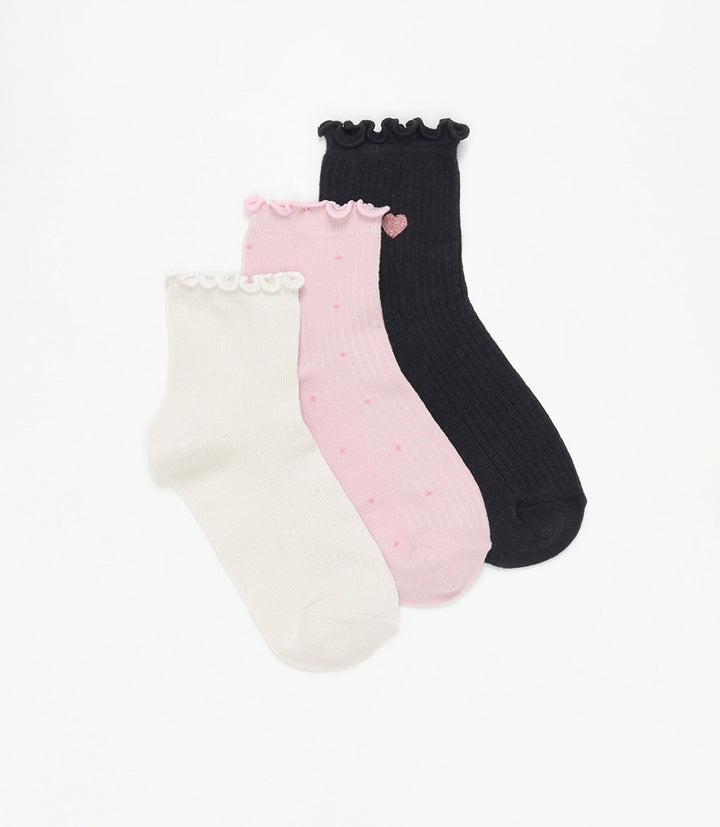 Moudda Lefties - Pack 3 Chaussettes Cheville - Cœur Brodé Paillettes - Tunisie 1