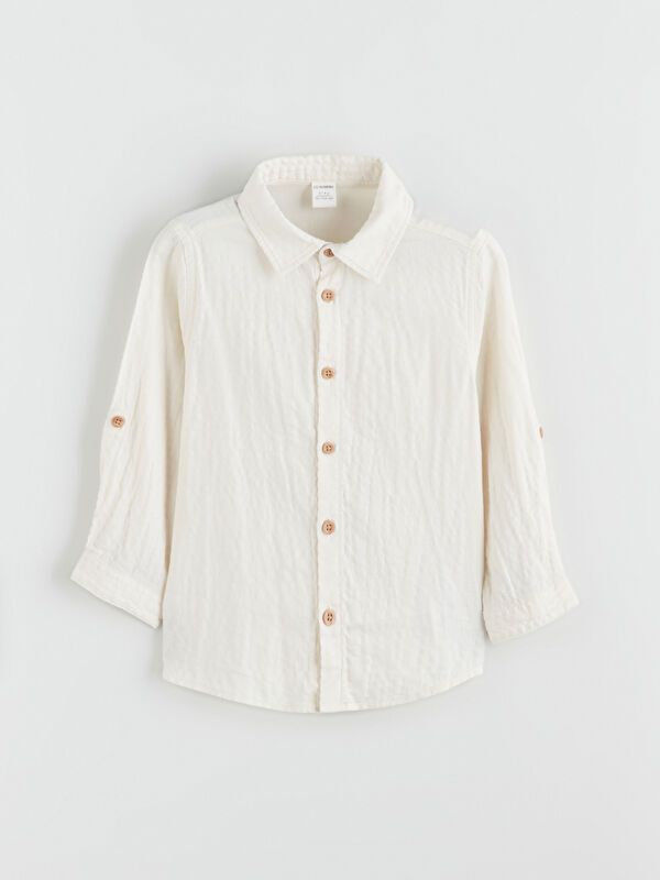 Moudda LC Waikiki - Chemise tissée manches longues Garçon Beige clair - Tunisie 1