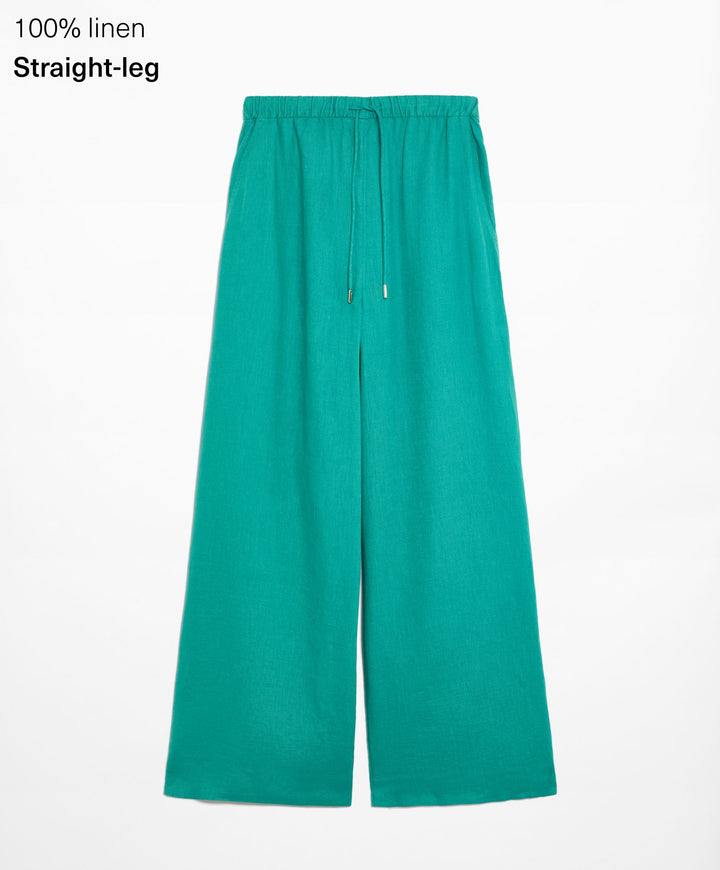Moudda Oysho - Pantalon 100% Lin Relaxed Taille Moyenne - Tunisie 3