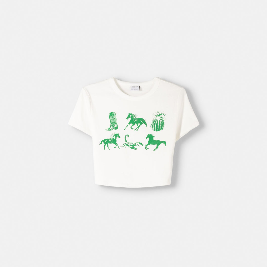 Moudda BERSHKA - T-shirt imprimé Far West - Tunisie 2
