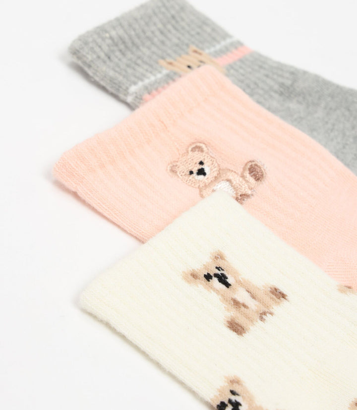 Moudda Lefties - Pack 3 Chaussettes Cheville - Ourson Brodé - Tunisie 3