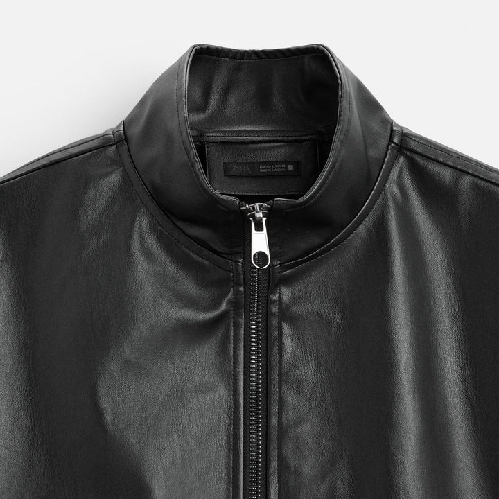 Moudda ZARA - Veste Noire PU - Bonded - Tunisie 3