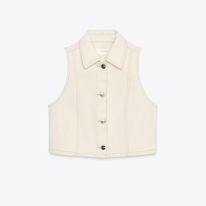Moudda ZARA - Gilet Denim - Boutons Visibles - Tunisie 1