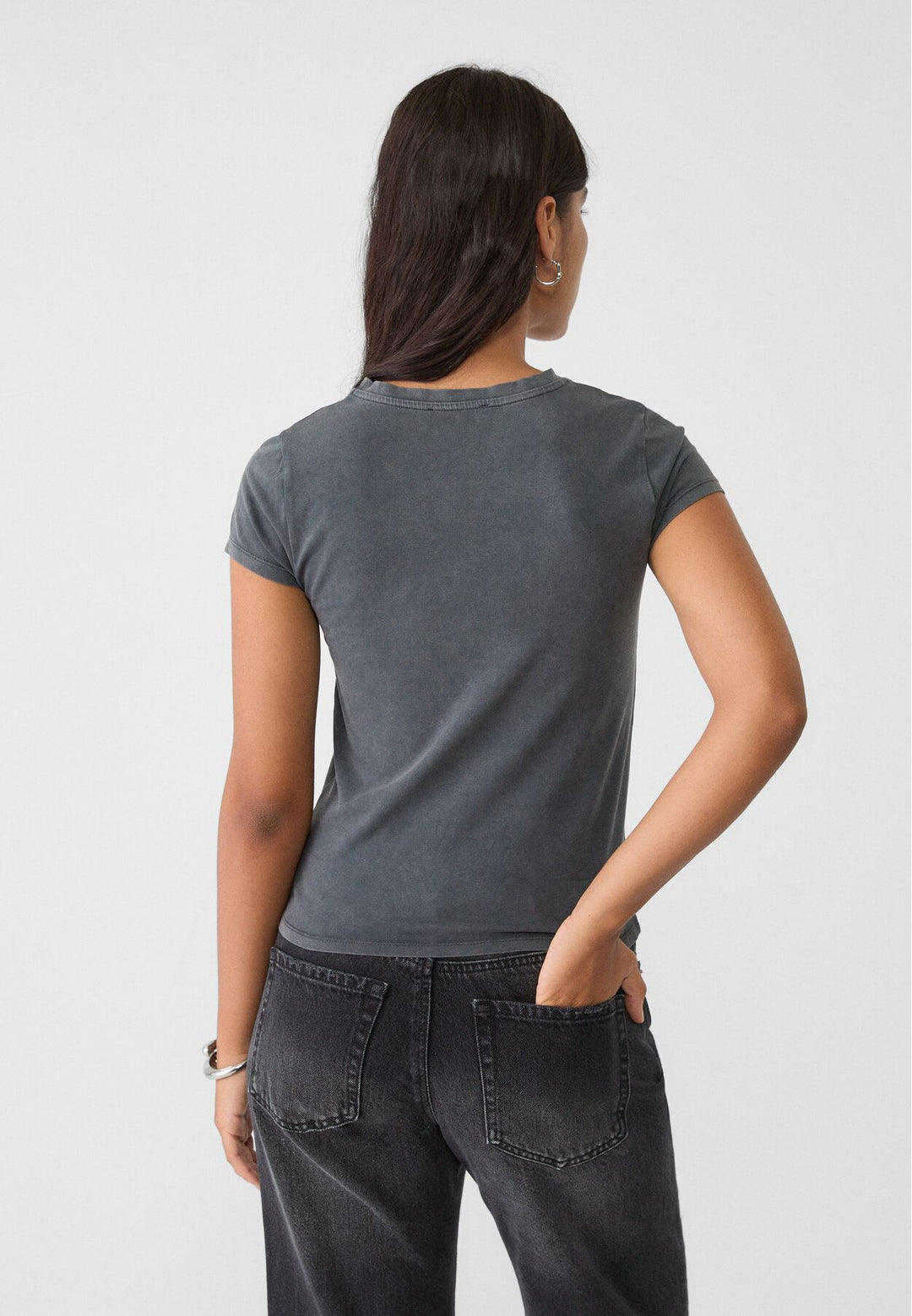 Moudda STRADIVARIUS - T-Shirt Acid Texte Brillant - Tunisie 5