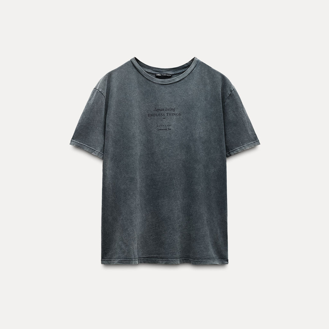 Moudda ZARA - T-shirt lavé imprimé texte - Tunisie 2