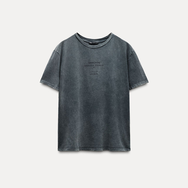 Moudda ZARA - T-shirt lavé imprimé texte - Tunisie 2