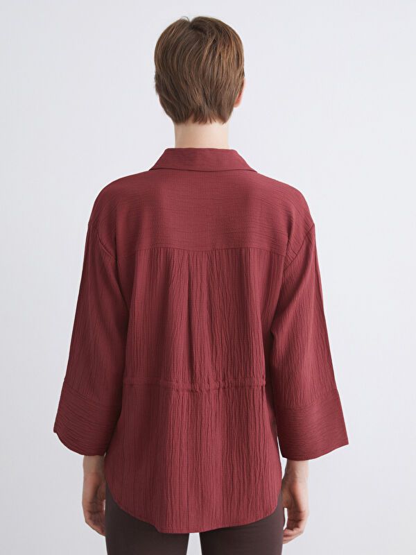 Moudda LC Waikiki - Chemise tissée manches longues Femme Rouge - Tunisie 5