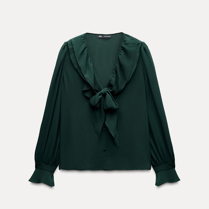 Moudda ZARA - Blouse Romantique à Nœud et Volants - Tunisie 1