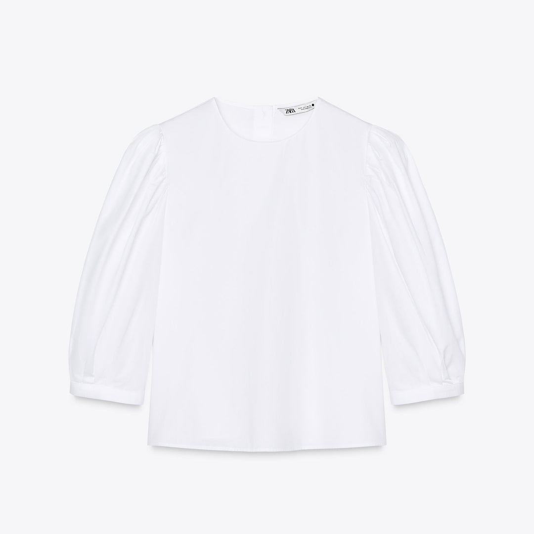 Moudda ZARA - Chemise Popeline - Pinces & Manches Bouffantes - Tunisie 1