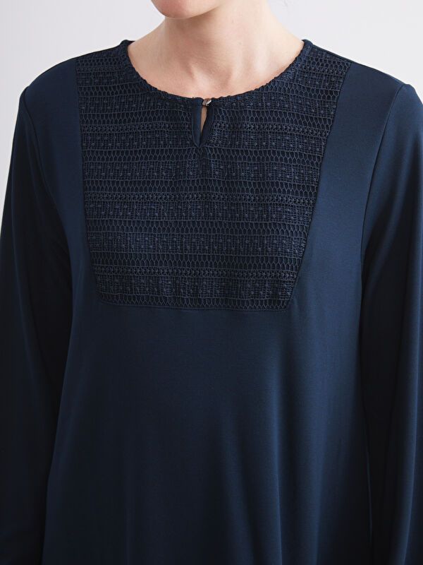 Moudda LC Waikiki - Robe jersey manches longues Femme Marine - Tunisie 3